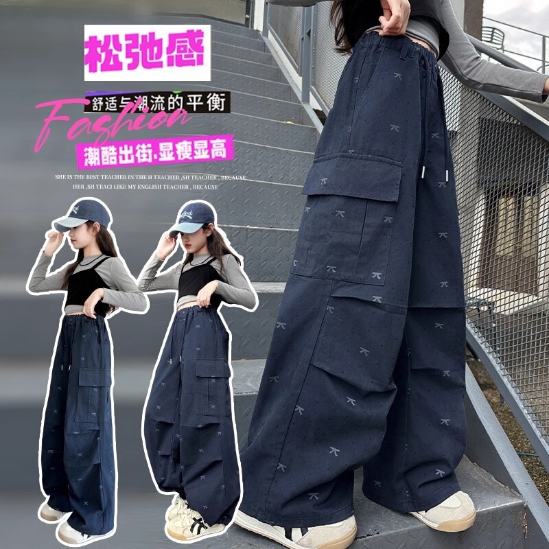 女童工装休闲裤春秋季2025年新款儿童韩版百搭女孩洋气宽松长裤子|undefined