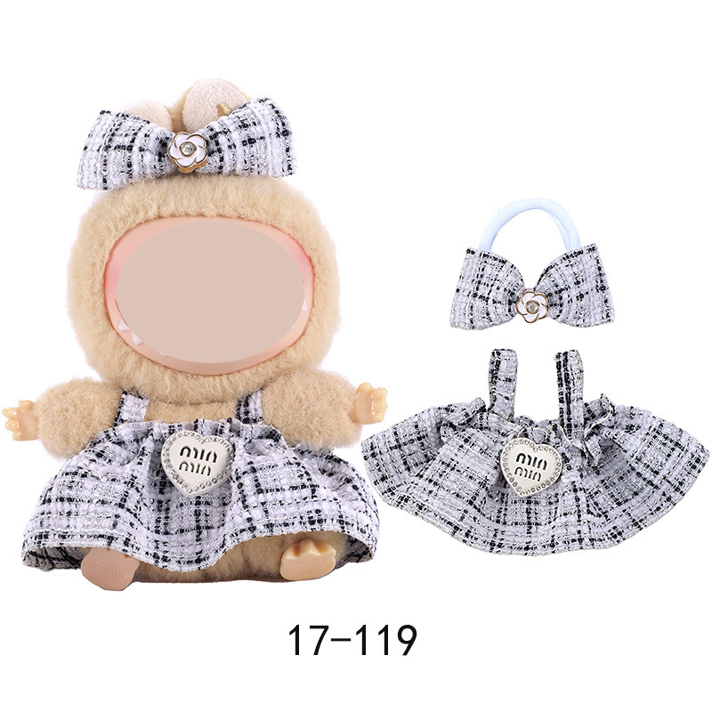 衣類のみ 1、2、3 世代のラブ服ペンダント、座れないベビー服、8 チェック柄オーバーオール セット|undefined