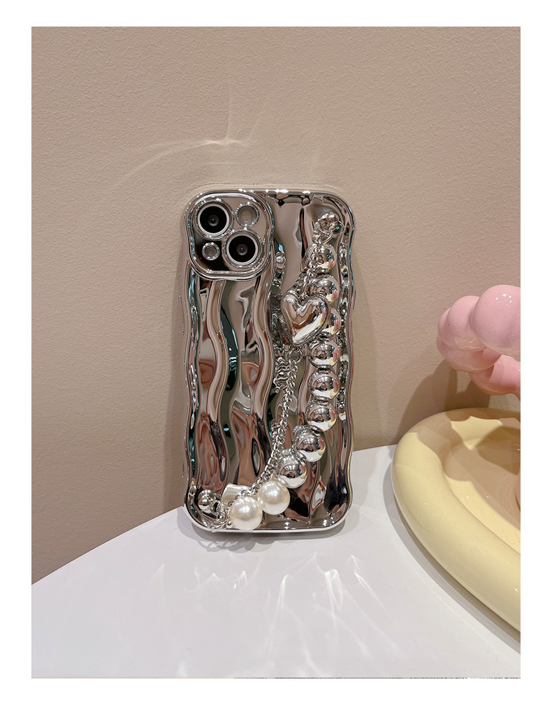 3c Cooking High-End Electroplated Water Ripple Wrist Strap Compatible With 13 Pro Max Case 14 New_voghion.com