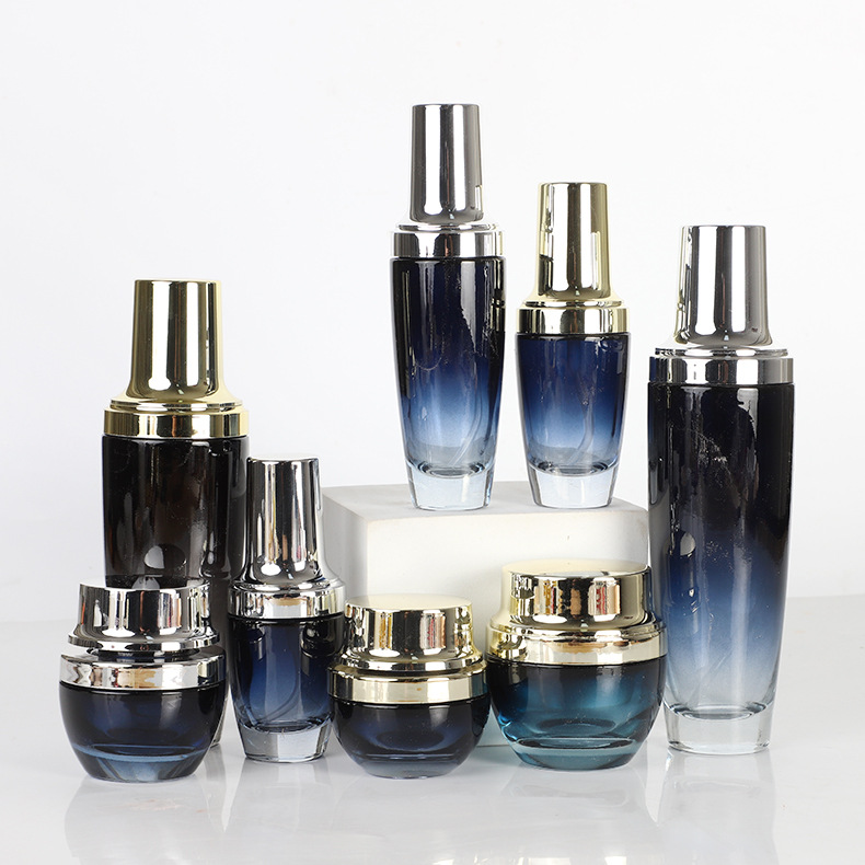 Esencia loción crema sub-embalaje botella vacía prensa spray botella de vidrio cosméticos traje material de embalaje en stock