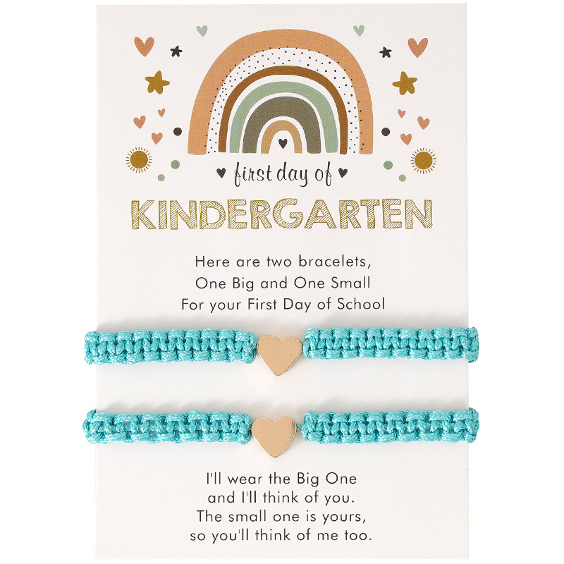 Europe and the United States cross-border hot-selling hand-woven bracelet Golden Love lovers girlfriends friendship parent-child hand Rope Heart-Shaped Bracelet