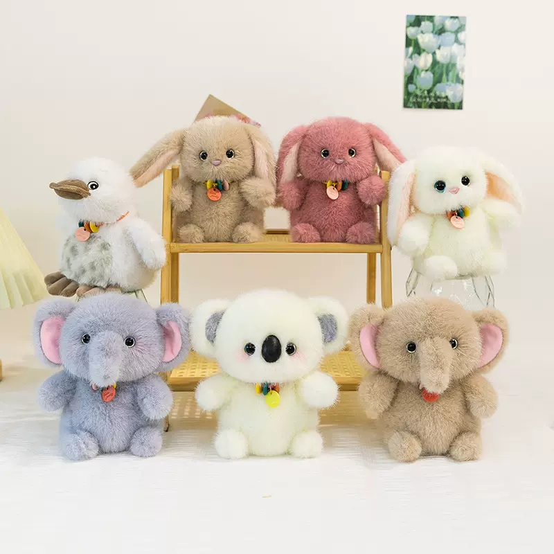 桌伴娃娃小摆件毛绒玩具陪伴玩偶小象兔子考拉公仔熊猫生日礼物女