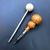 Injecting slingshot coat beads, solid wood gourd push pole Portable new round leather, wearing leather assistant