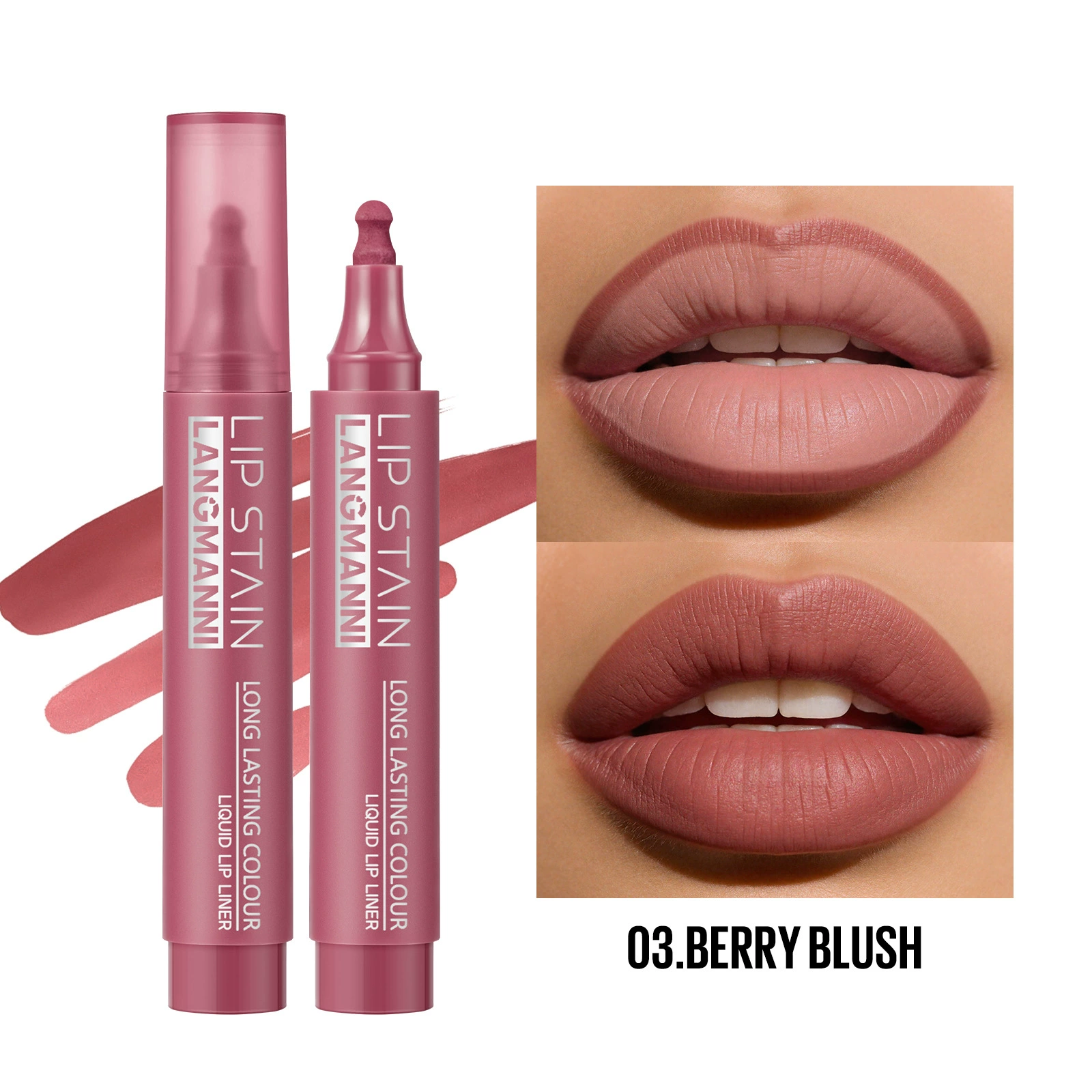 Контур для губ Liquid Lip Liner (LANGMANNI), стойкий, 3 мл, набор из 6 оттенков, тонкий аппликатор