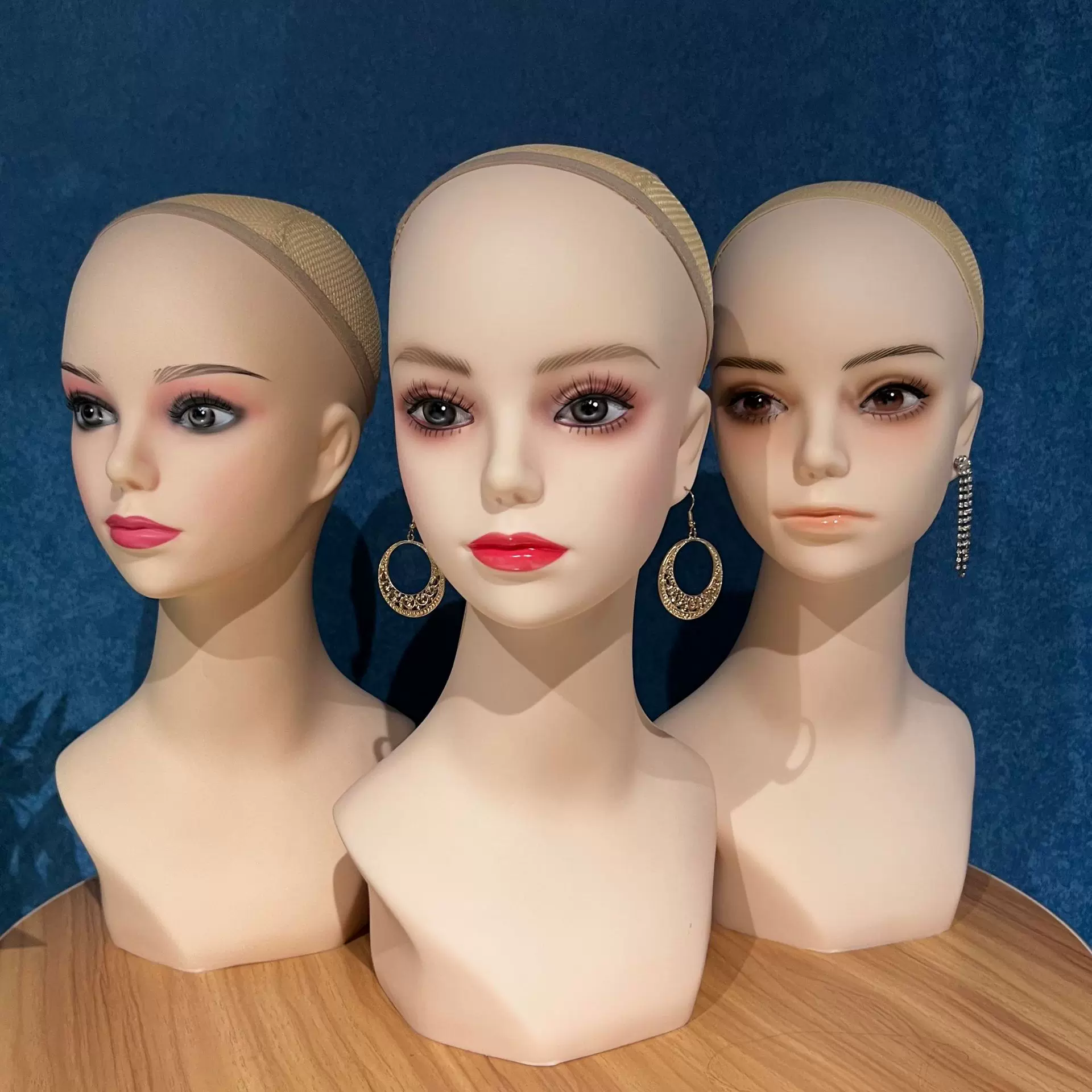 光头娃娃假发头模仿真展示道具模特头饰品假人女模型头mannequin