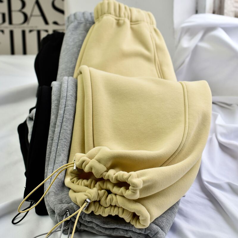 [plus size pants] men and women with 700g cotton sports loose fleece-lined thickened LULU with casual pants