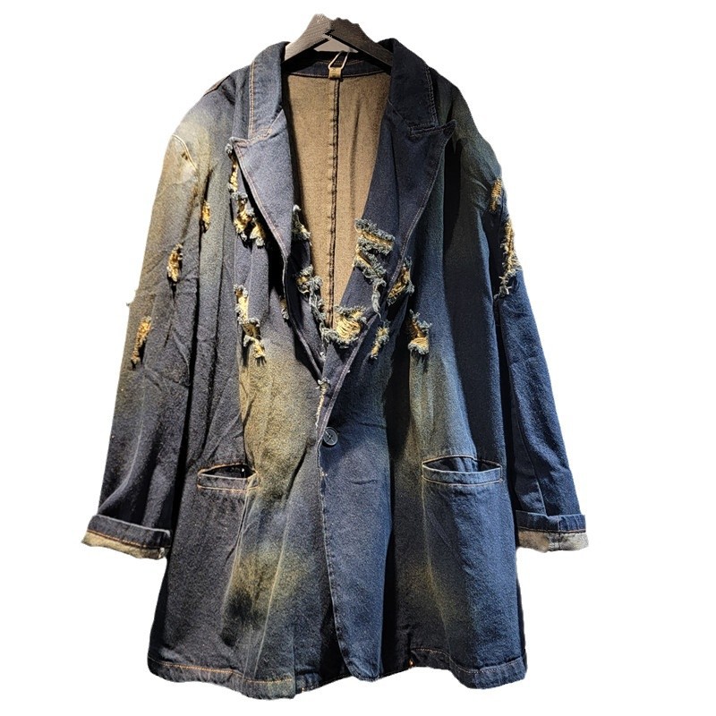 Chaqueta Vaquera Desgastada con Rotos Denim