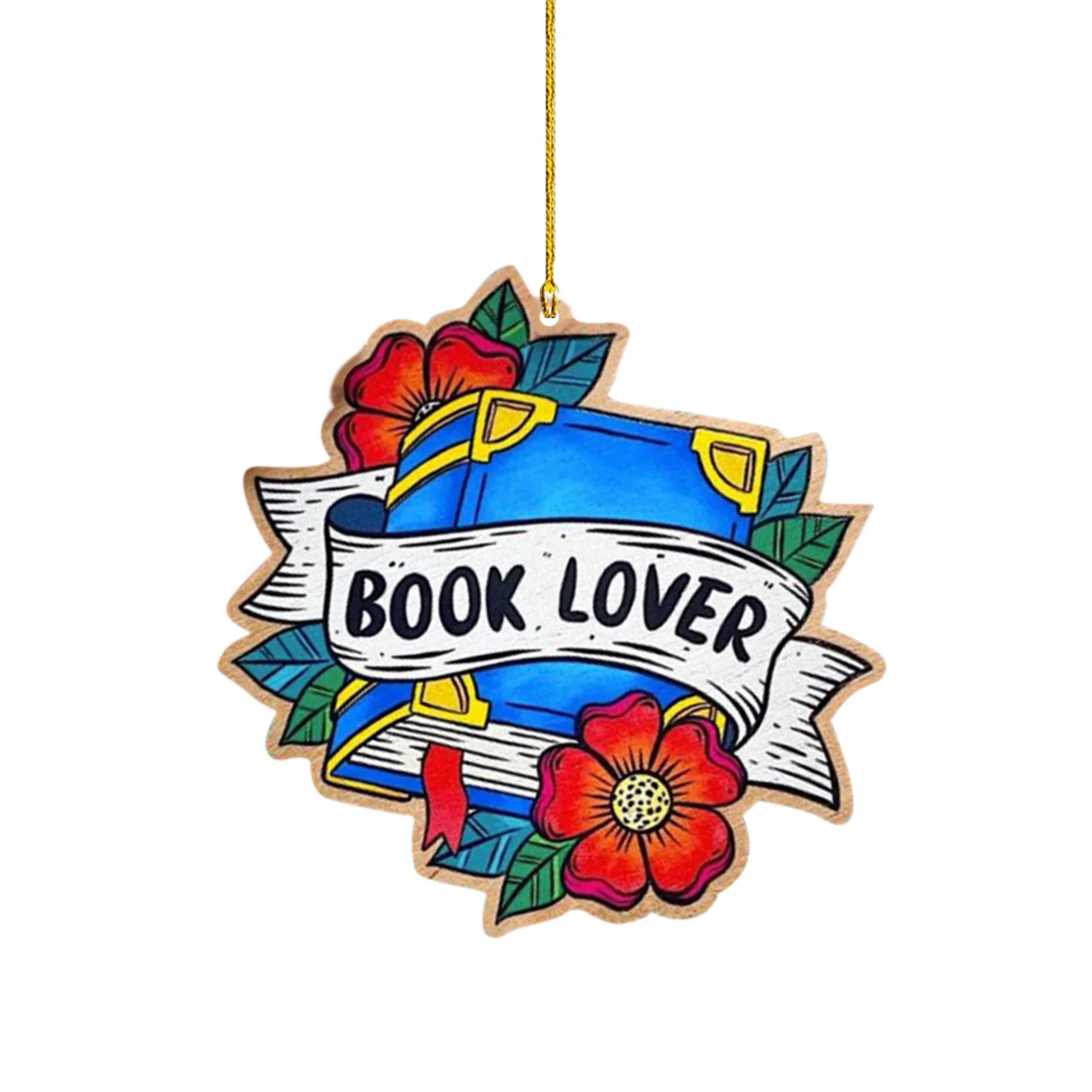 Colgante de libros de lectores creativos decoración de árbol de navidad de hogar colgante acrílico de 8 cm de navegación decoración 2023