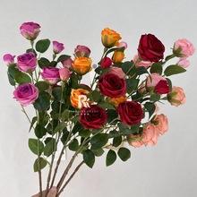 6头玫瑰花瀑布门头室外装饰玫瑰仿真花布置假花情人节瀑布墙花