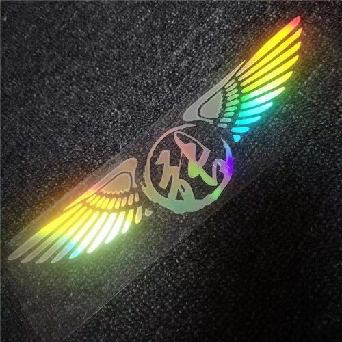Car body reflective sticker random decal LOGO seven-color radiant angel wings logo sticker exclusive car emblem