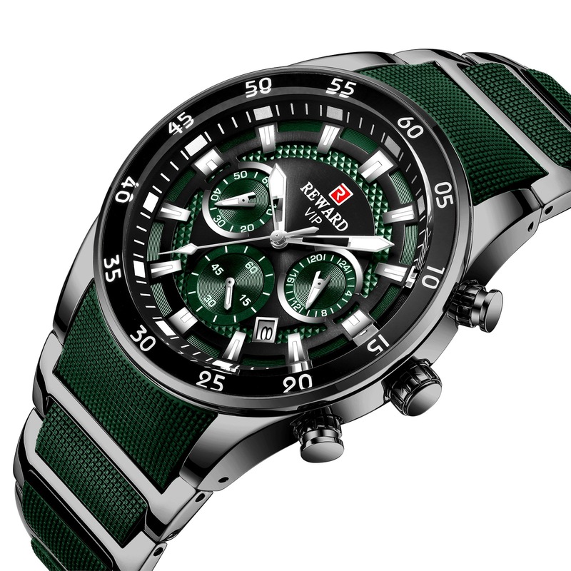 Reward Multifunctional Sports Export Three-Eye Watch Calendar Luminous Waterproof Solid Steel Band Rd81011M Men's Watch Reward Multifunctional Sports Export Three-Eye Watch Calendar Luminous Waterproof Solid Steel Band Rd81011M Men's Watch