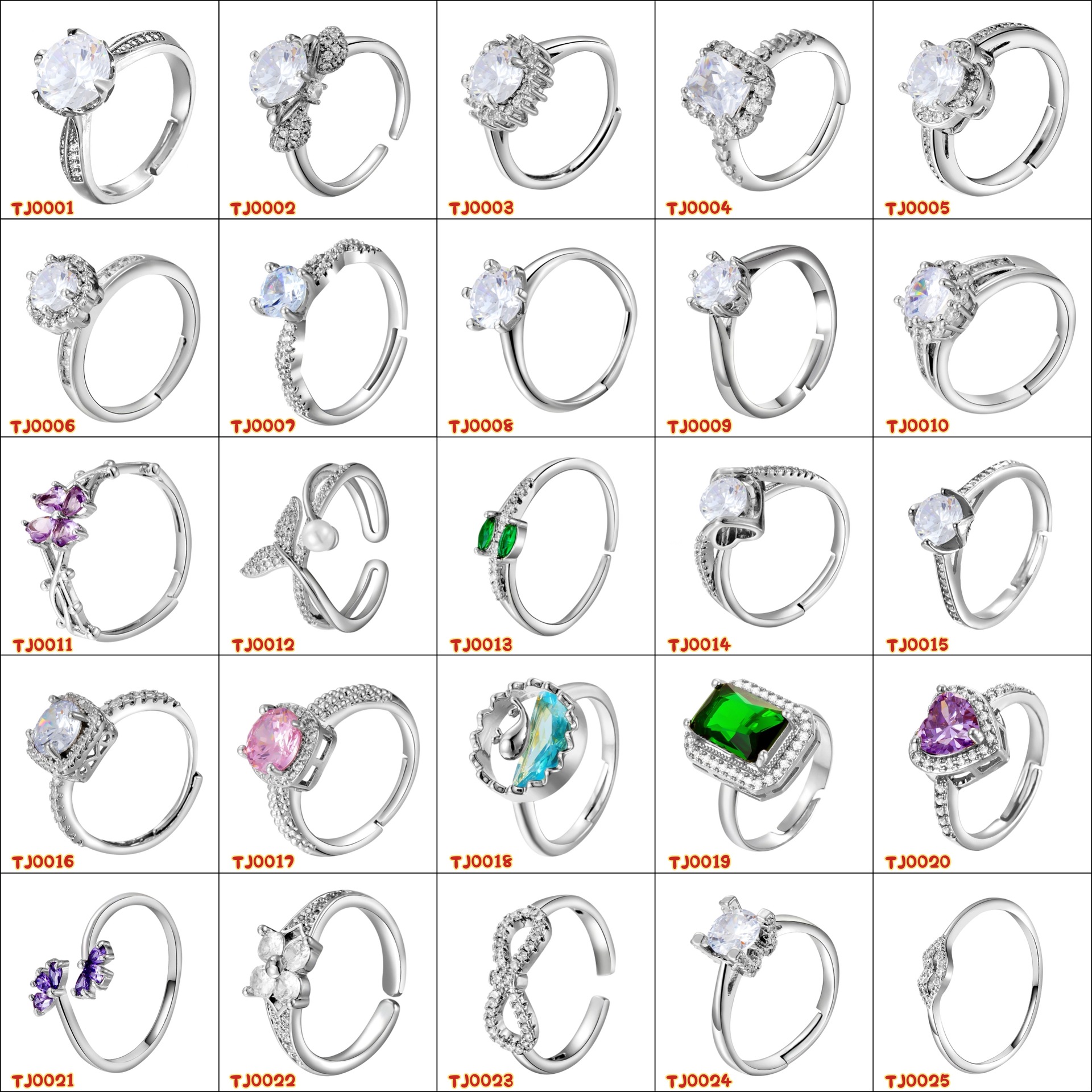 Hundreds of Light Luxury Niche Zircon Love Ring Women's High-End Design Open Rotatable Copper Micro-Embedded Ring Wholesale