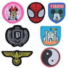 君樂織嘜鎖邊布標校服園標定肩章臂章徽章包邊布貼幼兒園手縫