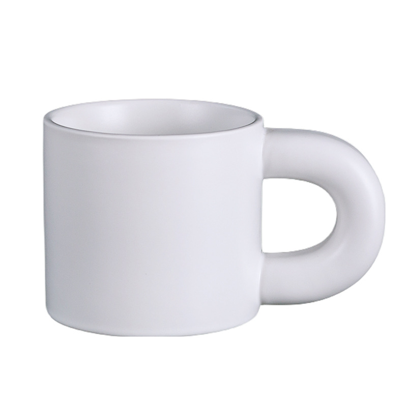Transfronterizo de Amazon taza blanca taza de alto aspecto creativo Oficina taza de café pareja taza de agua Taza de cerámica