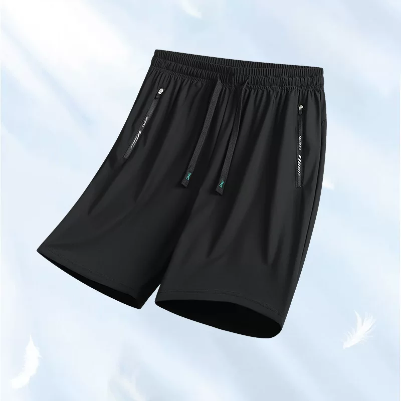 Summer silk thin sports elastic shorts, quick dry trousers for leisure, oversize, plus size