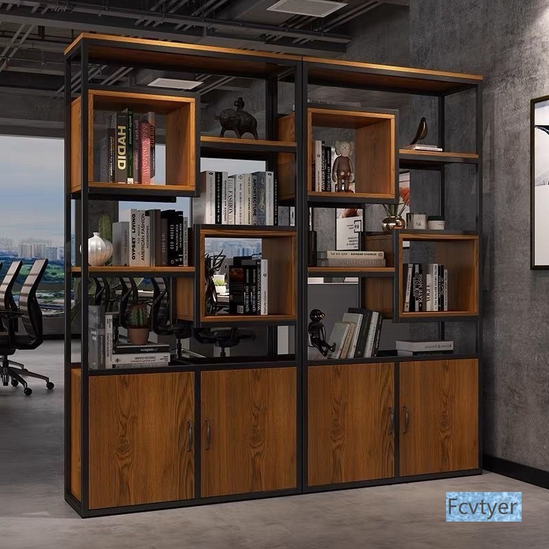 Yuanyuqin Bookshelf Storage Rack Entrance Floor-Standing Combination Office Living Room Partition Simple Bookcase Screen Iron Storage