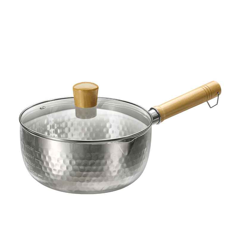 Olla de nieve japonesa para una persona, olla de fideos instantáneos de acero inoxidable, olla complementaria para niños, olla de leche pequeña, estufa, olla de estofado universal
