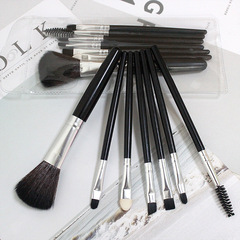 Black Retro 7-Piece Makeup Brush Set for Blush, Eyeshadow, Lip Brush, Eyelash, Eyebrow Brush Portable