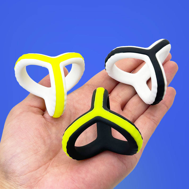 Triangle Silicone Locking Ring, Dual Scrotum and Penis Delay Ring, Manual Adult Toy — detail image 3
