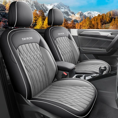 Volkswagen Tanyue Special Seat Cover All-inclusive Four Seasons GM Seat Cushion 19-24 330 Seat Cover Leather Seat Cushion (Modelə uyğun (Original) oturacaq örtükləri) - elegant-gray-technical-cloth-standard-edition-note-the-model-year-all-in-one-rear-package