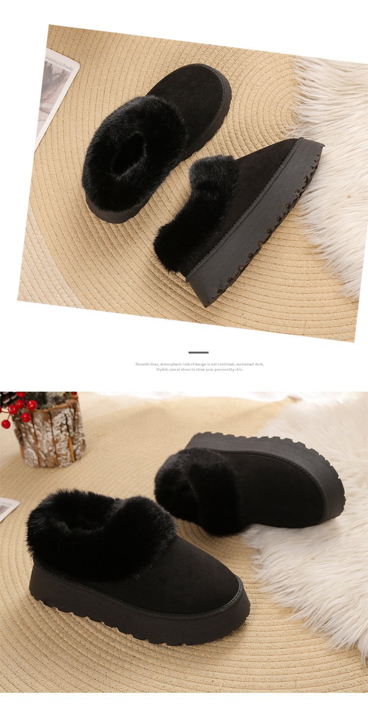 A new winter slip-on snow boots women's shoes plush one cotton shoes plus velvet thickened_voghion.com