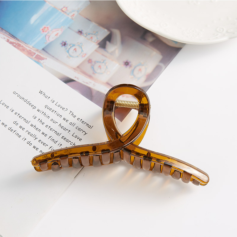 Corea del Sur ins simple agarre hacia atrás cabeza curva Cruz tiburón clip horquilla baño updo jalea agarre de pelo grande