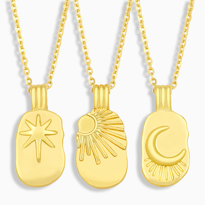 Fashion moon star sun copper necklace wholesale