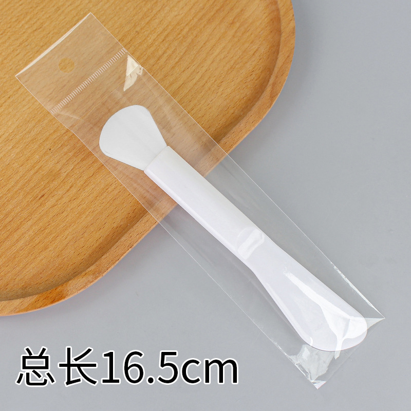 Large double-headed long-handled brush, fan-shaped, white