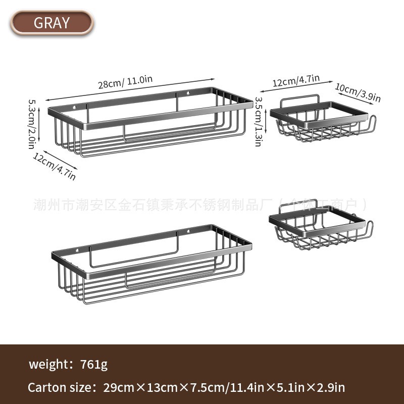 Rack de almacenamiento de artículos de baño sin perforación Rack de almacenamiento de jabón de baño casero