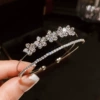 100# Open Bracelet-Silver-Five Flowers