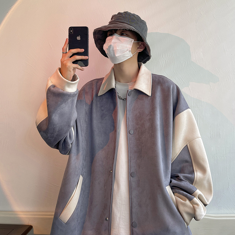 Abrigo de otoño e invierno de los hombres ins marca de moda de la calle de la chaqueta de Otoño de la juventud de los hombres guapo abrigo para estudiantes de invierno estilo de Hong Kong