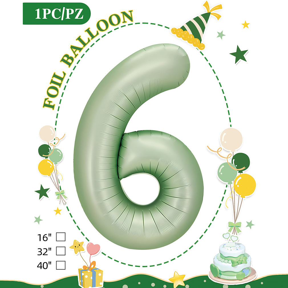 Embalaje de tarjeta de papel independiente digital de cumpleaños impreso en blanco de 32 pulgadas, decoración de fiesta de la versión estadounidense, película de aluminio, decoración de globos de papel de aluminio