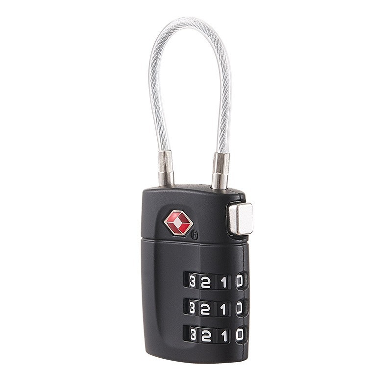 Source Factory TSA Customs Lock Travel Bag Lock Gym Cabinet Drawer Wire Rope Customs Password Padlock 5