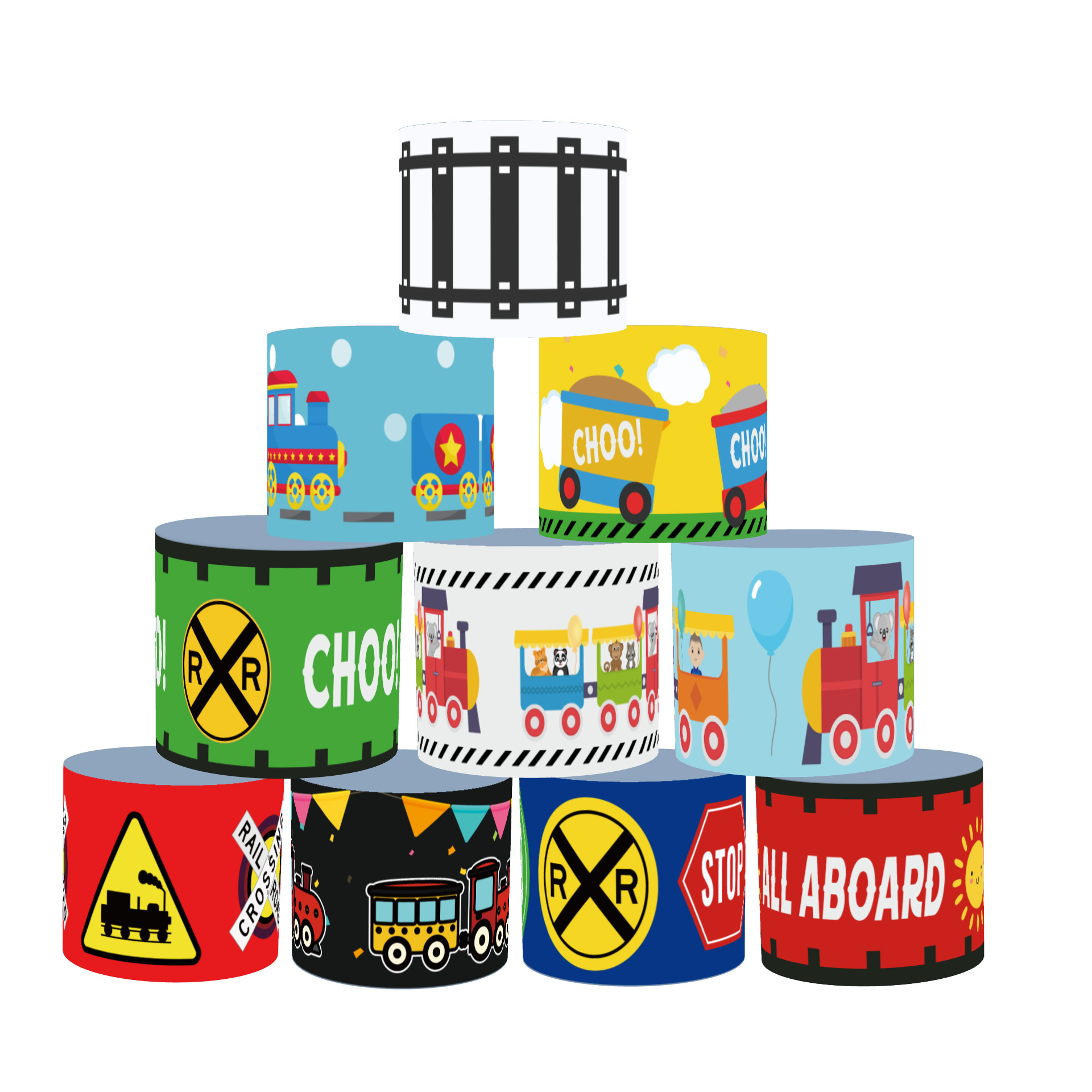 Nuevo tren transfronterizo amazónico temático anillo de goma juguete infantil pulsera de fiesta