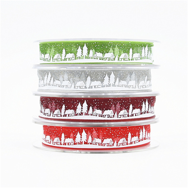 Europa y América árbol de Navidad impresa cinta artesanía de Navidad regalo caja de regalo embalaje cinta casa de sueño cinta de nieve 20 metros