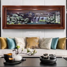 客厅装饰画沙发背景墙面壁画办公室立体实木浮雕玉雕中式高档挂画