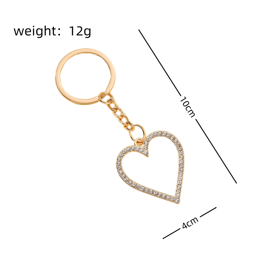 15g Weight Rhinestones Inlay Material Keychain Classification 1 Piece Quantity Casual, Daily, Date Occasion Romantic Heart Shape Metal Inlay Rhinestones Valentine'S Day Unisex Keychain