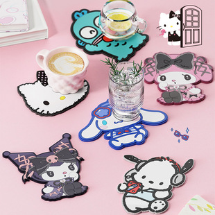 Genuine Sanrio coaster cute cartoon coolomi melody hello kitty cute girl heat insulation non-slip coaster