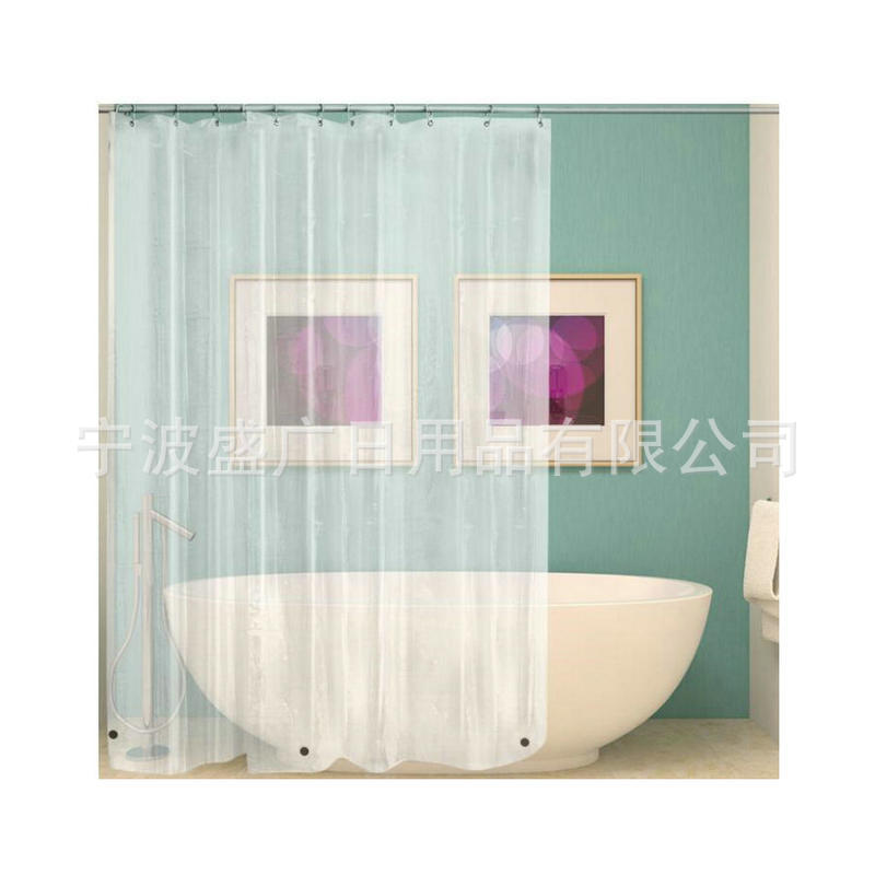 [Yan] Cortina de ducha PEVA Cortina de baño de plástico translúcido totalmente transparente