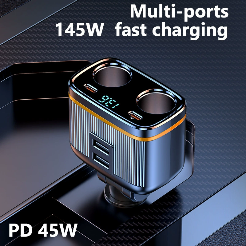 Новый C27 измеримое напряжение 80W прикуриватель PD45 W быстрая зарядка USB автомобильное зарядное устройство 145W высокая мощность