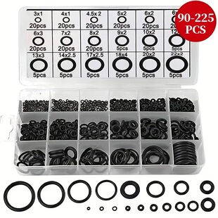 90-225Pcs Nitrile Rubber O-Ring Nbr Seal Ring Silicone Waterproof Flat Gasket