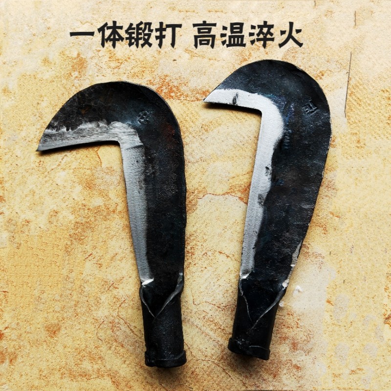 永康手工锻打夹钢割草刀园林收割刀老款柴刀薄锋利除草刀宽扇镰刀