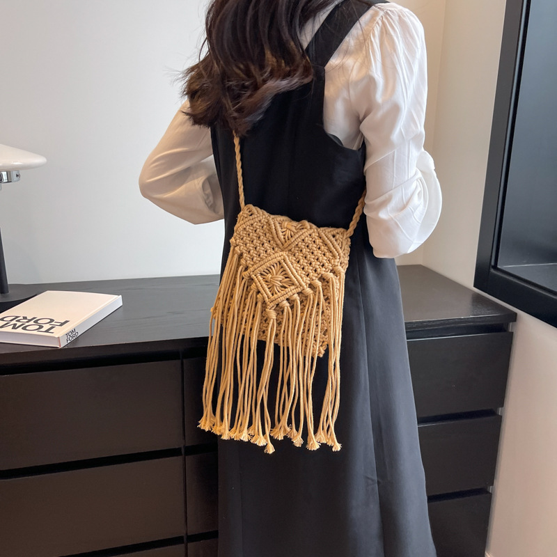 Bohemia trenzada bolsa trenzada 2026 nueva bolsa de hombro inclinada bolsa de playa de vacaciones diarias image 8