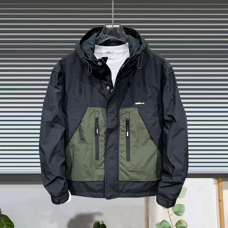 American Style Trendy Brand Work Clothes Men's Spring and Autumn New Color Matching Jacket Fashionable Casual All-match Hooded Jacket American Style Trendy Brand Work Clothes Men's Spring and Autumn New Color Matching Jacket Fashionable Casual All-match Hooded Jacket