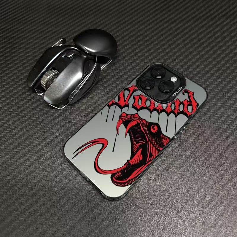 Nueva cabeza de serpiente inglesa para iPhone 16 funda para teléfono móvil Apple 15promax/14 anti-caída 13pro12 Europa y América