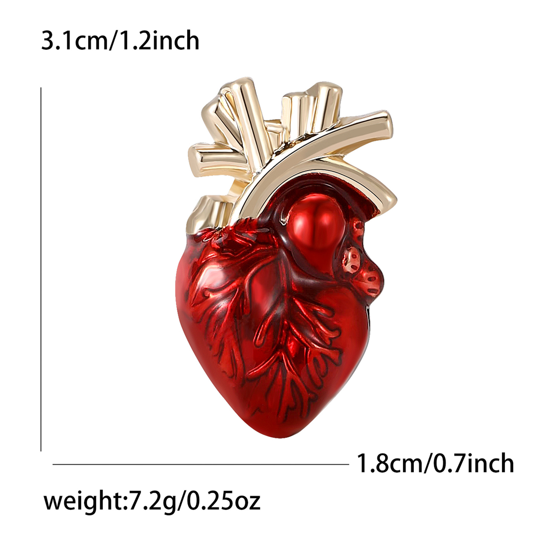 New European and American personality alloy enamel heart brooch versatile creative ladies suit coat corsage jewelry pins