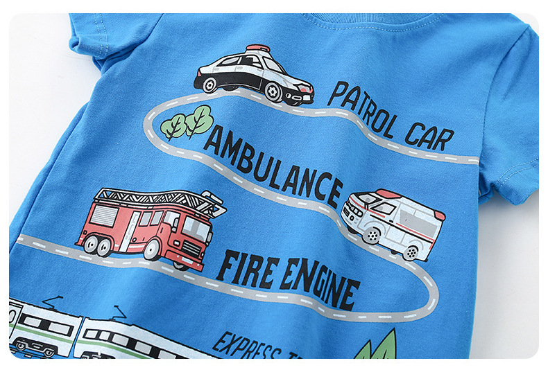 Casual Cartoon Car Cotton T-shirts & Shirts display picture 4