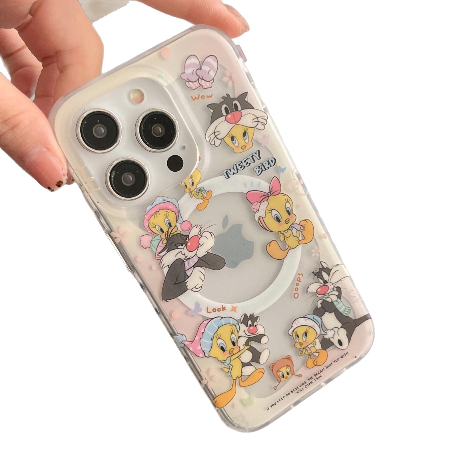 imd 大穴磁気吸引楽しいアヒルシェイクマグネット吸引付き Apple 16promax 携帯電話ケース 15 に適しています