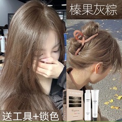 ヘーゼルナッツグレーブラウンの植物性染毛クリーム、学生が自宅で漂白せずに染めるための2024年人気カラー染毛剤