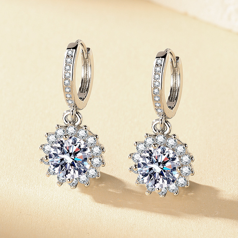 E182 sunflower earrings [1 carat]